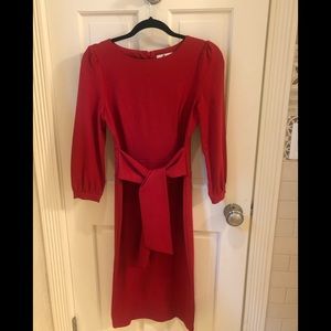 Boden red sash tie dress